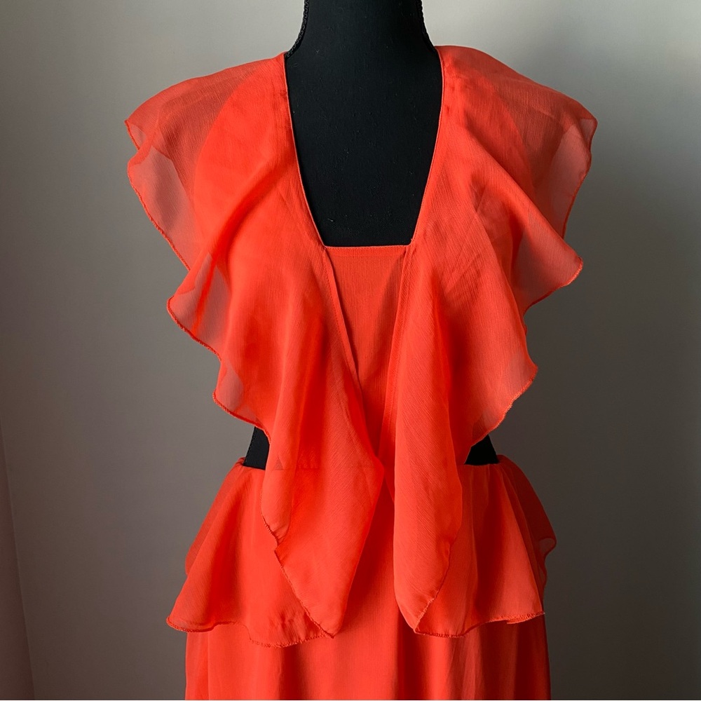 ASOS Orange Ruffle Maxi Dress - Picture 2 of 12